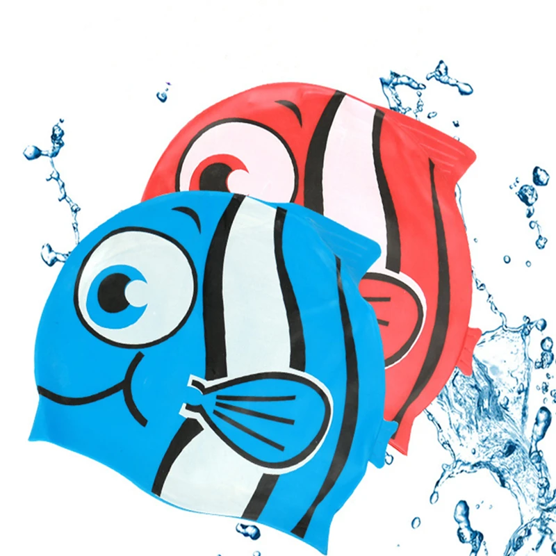 

Детская рафтинг, дайвинг тренировочные Силиконовая Шапочка Водонепроницаемый защита ушей в виде симпатичных животных рыбы шапочка для пла...