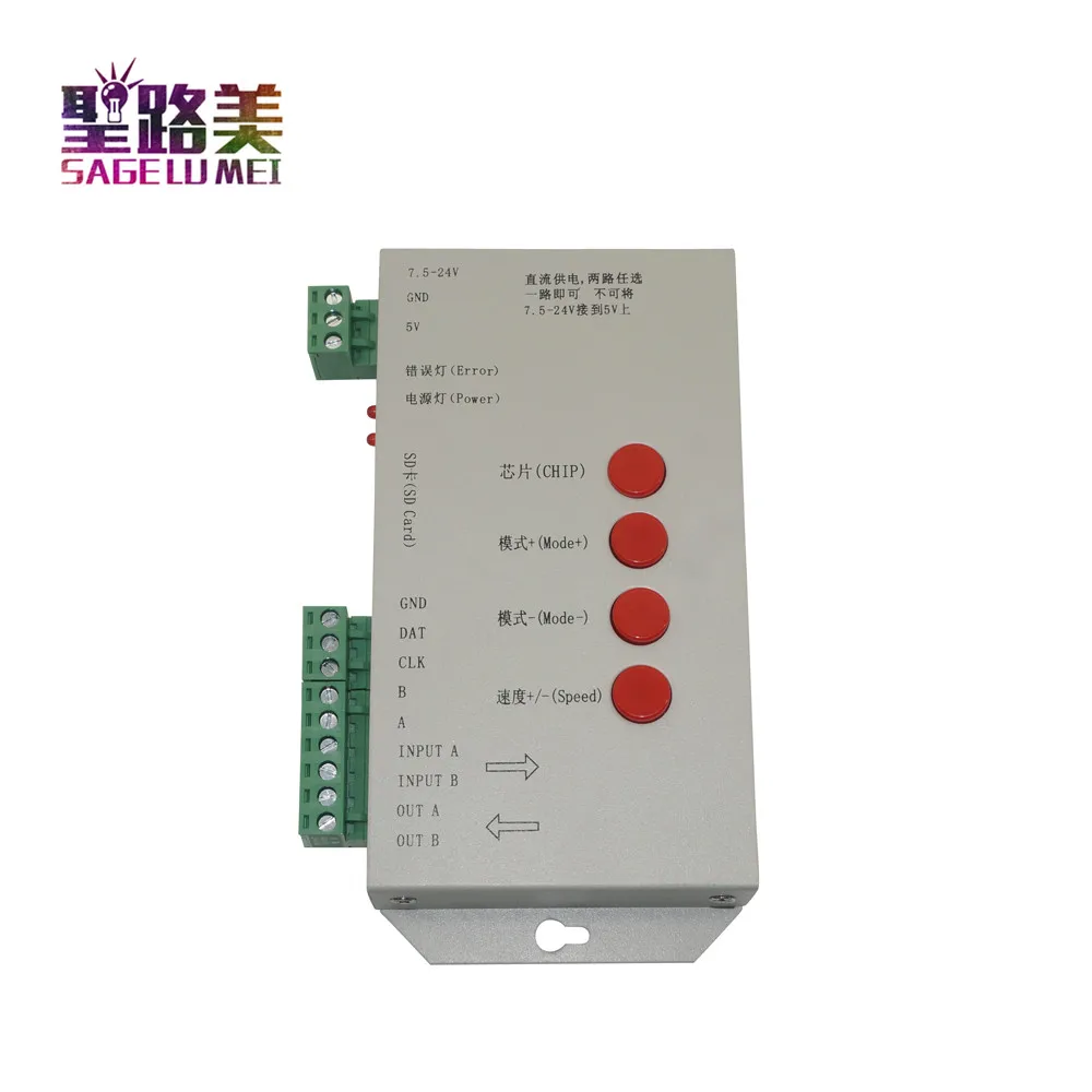 SD карта T1000S WS2801 WS2811 WS2812B LPD6803 светодиодный контроллер 2048 пикселей 5 ~ 24 В