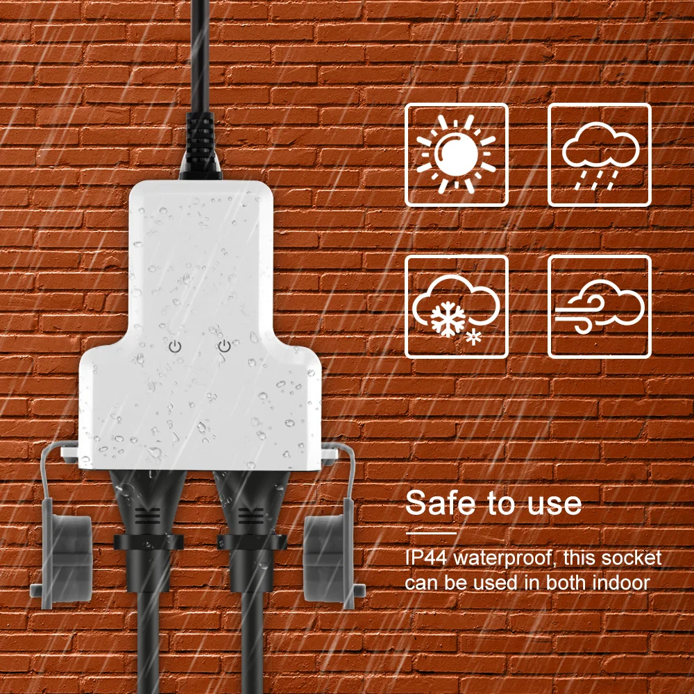 Уличная смарт розетка с Wi Fi умная водонепроницаемая дистанционным управлением