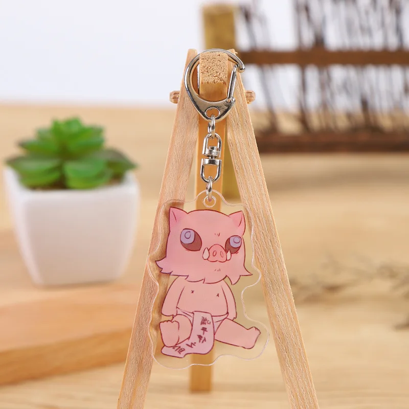 New 8Styles Anime Demon Slayer Two sided Acrylic Keychain Kimetsu No Yaiba Keyring Giyuu Nezuko Tanjirou Inosuke Cute Key Chains | Украшения