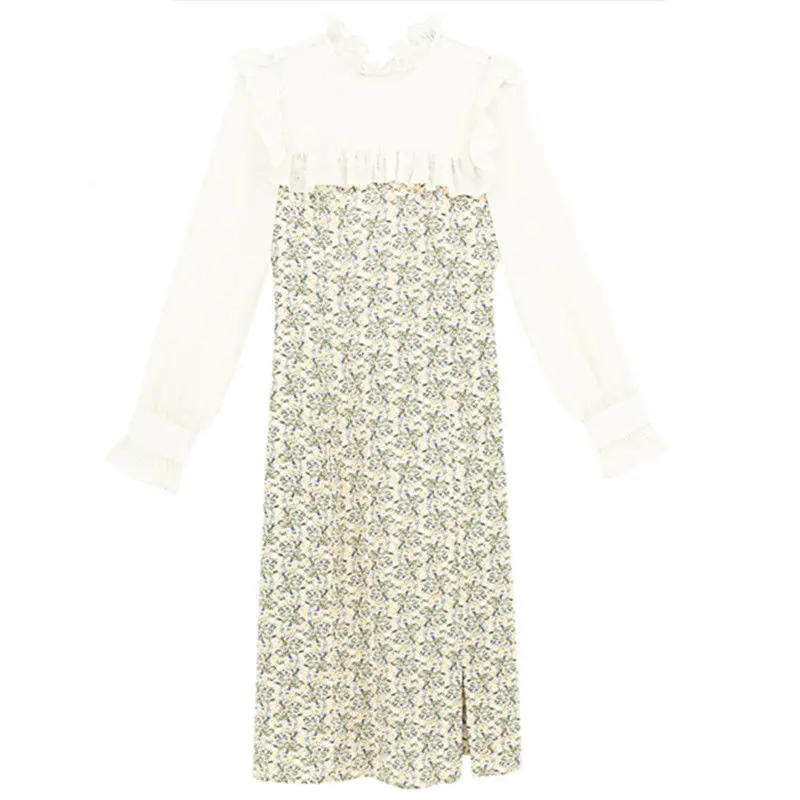 

Korean Elegant Sweet Floral Dress Women Patchwork Pretty Princess Fairy Dress Female Casual Teatime Kwaii Dress Summer 2021 New