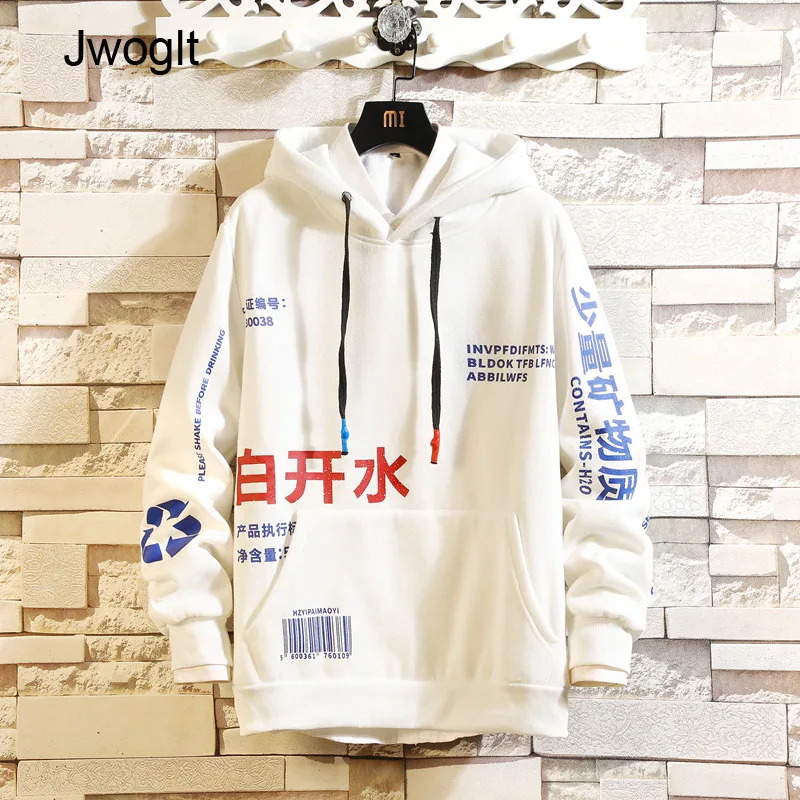 Толстовка с капюшоном и надписью Повседневный пуловер в японском стиле