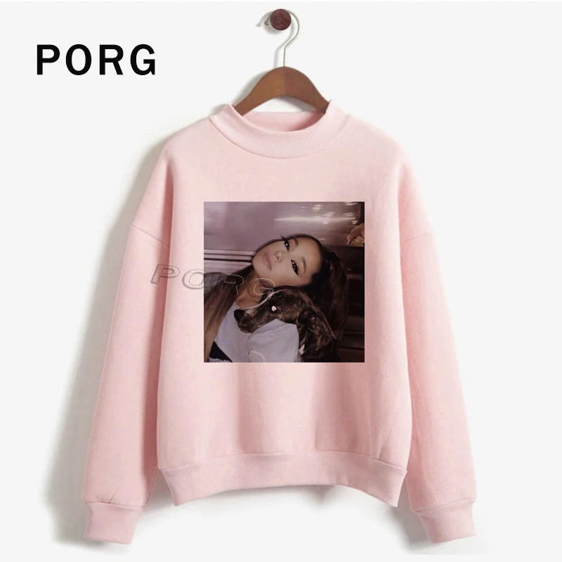 Модные женские толстовки Ariana Grande женская зимняя эстетичная Розовая Толстовка