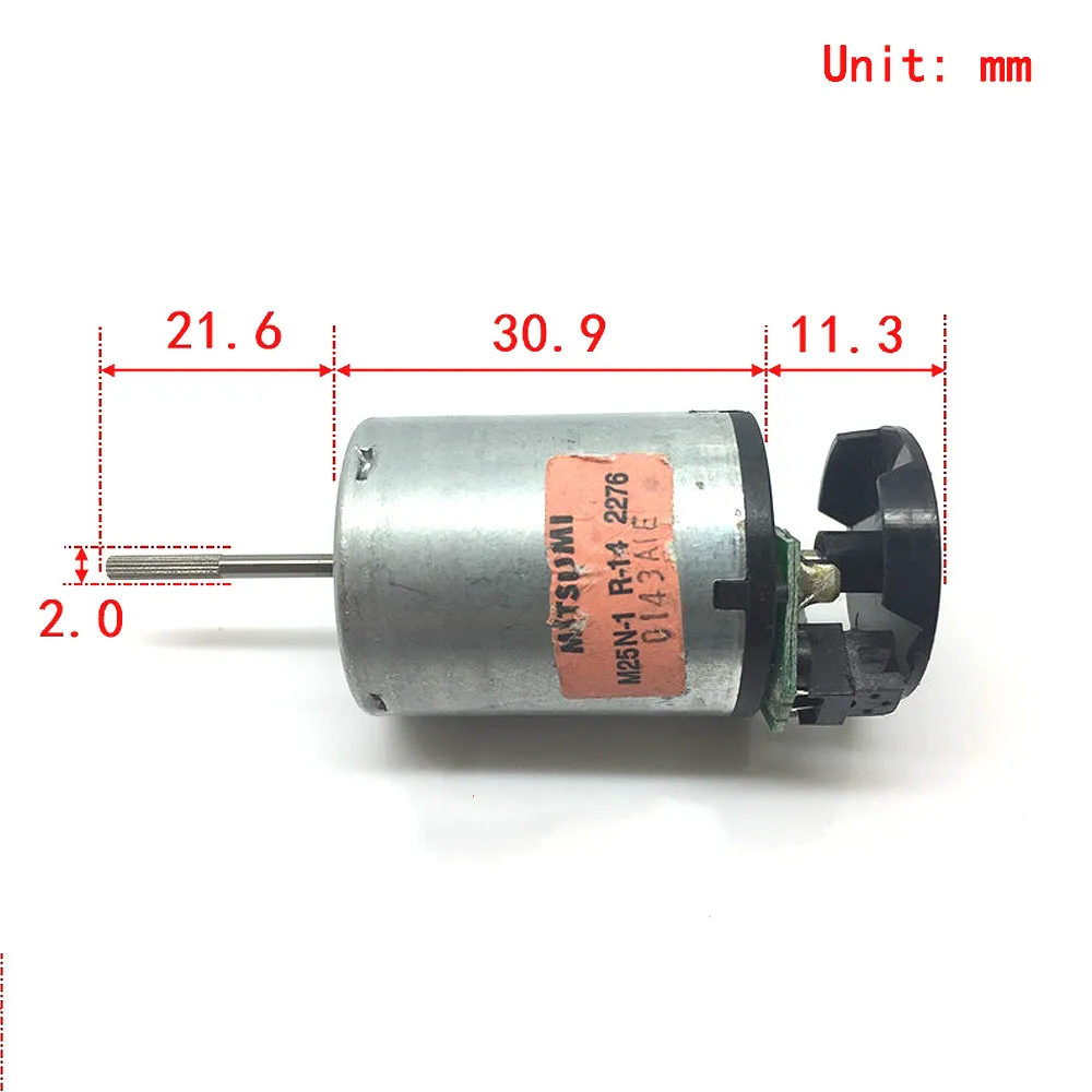 Мотор MITSUMI Mini 370 с длинной осью постоянного тока 12В 24В 6400 об/мин с кодовой пластиной для измерения скорости на валу.