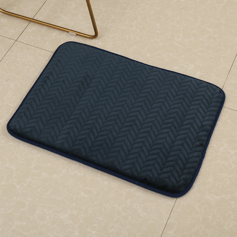 INS style синий мягкий фланелевый дверной коврик с тиснением толщина 2 см