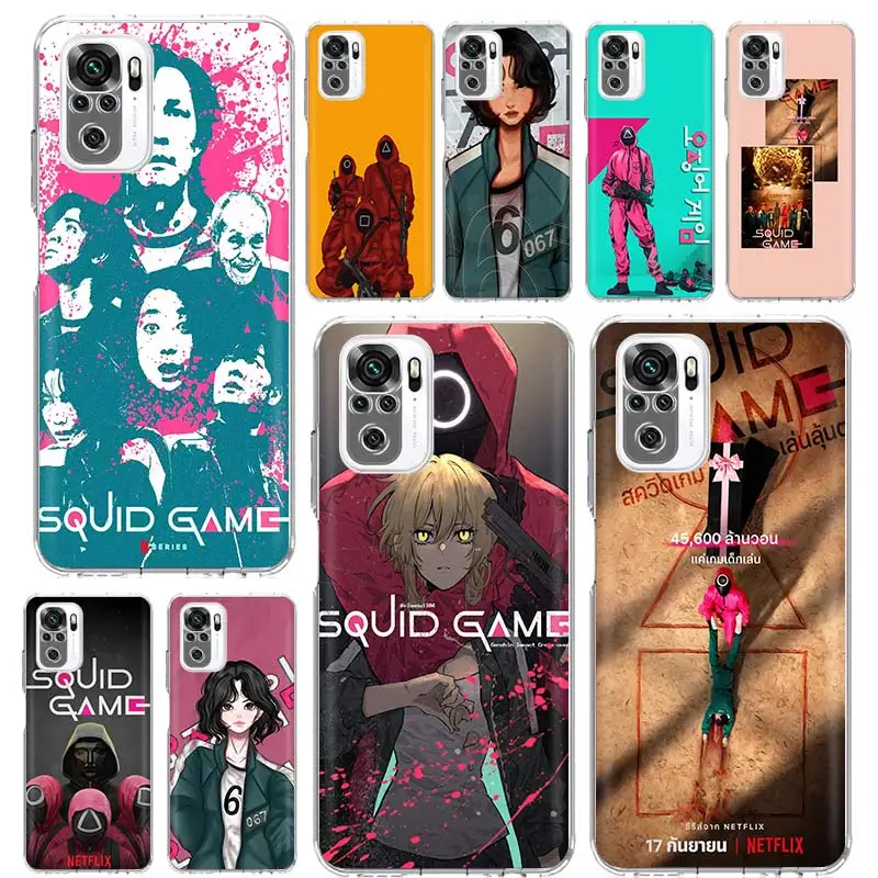 

TV Squid Game Silicon Phone Case Funda For Xiaomi Redmi Note 10 Pro 8 9 Pro 9S 10S 8T 8A 9A 9C 7 7A 6 6A Back Cover Coque Capa