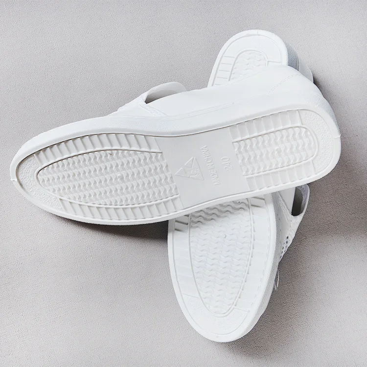 Анти статические ПВХ кожа Обувь из сетчатого материала Белый продовольственный