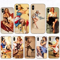 soft phone case retro posters pin up girls cover for apple iphone 11 pro max xs x xr se 2020 7 8 plus 5s 6s 6 10 tpu shell coque