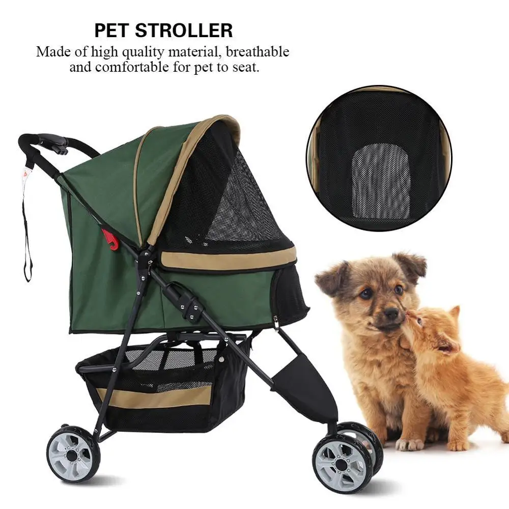 Уличная тележка для животных собак кошек переноска 3 колеса коляска домашних