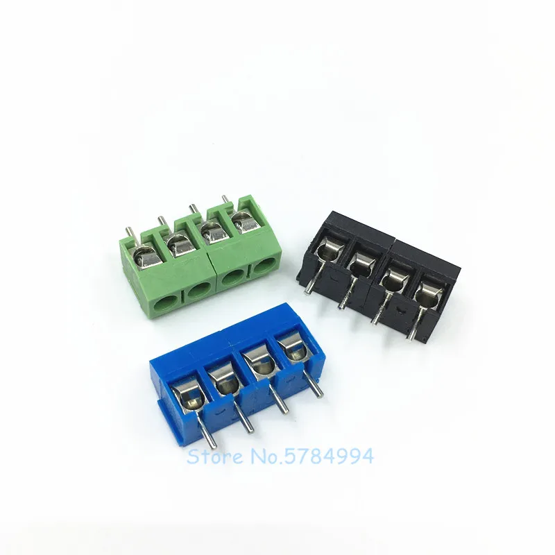 10 шт./лот KF301 5.0 2P 3P/4P 5 0 мм 2P3P4PIN винт PCB клеммный блок коннектор синий зеленый черный