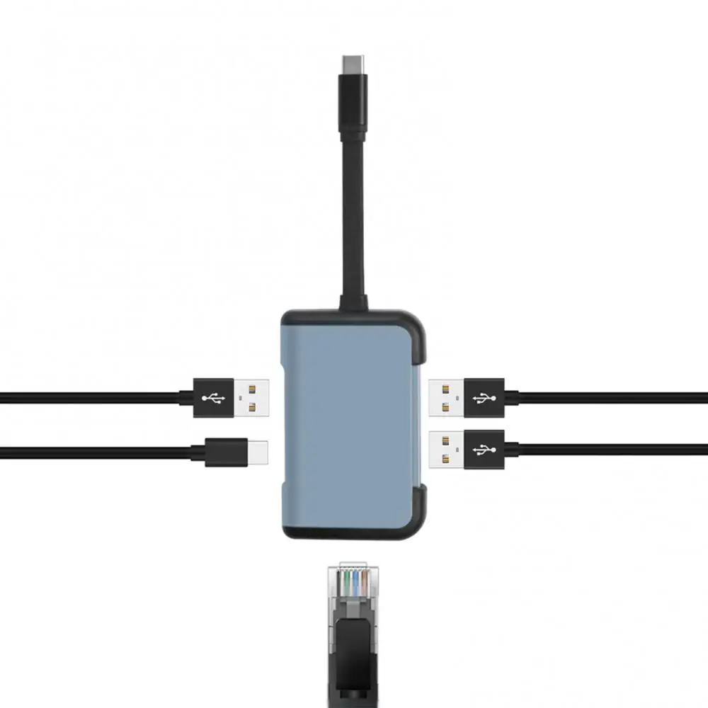 

5 in 1 Type C to Gigabit Ethernet Adapter USB3.0 PD for MacBook Laptop Computer