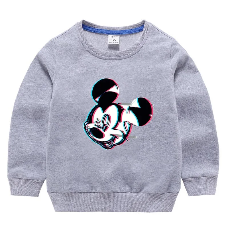 Girls Boy Sweatshirt Ulzzang Street Clothing Mickey Minnie Series Harajuku Print Sweater Harajuku Casual Sweatshirt - Цвет: 7