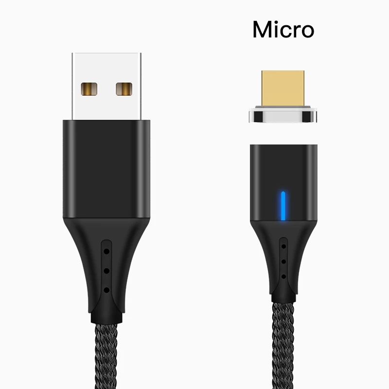 Black for Micro 5А 1 м type C микро USB кабель передачи данных Магнитный кабель для зарядки для Iphone 11pro samsung Xiaomi redmi huawei зарядное устройство Шнур для мобильного телефона - Цвет: Black for Micro