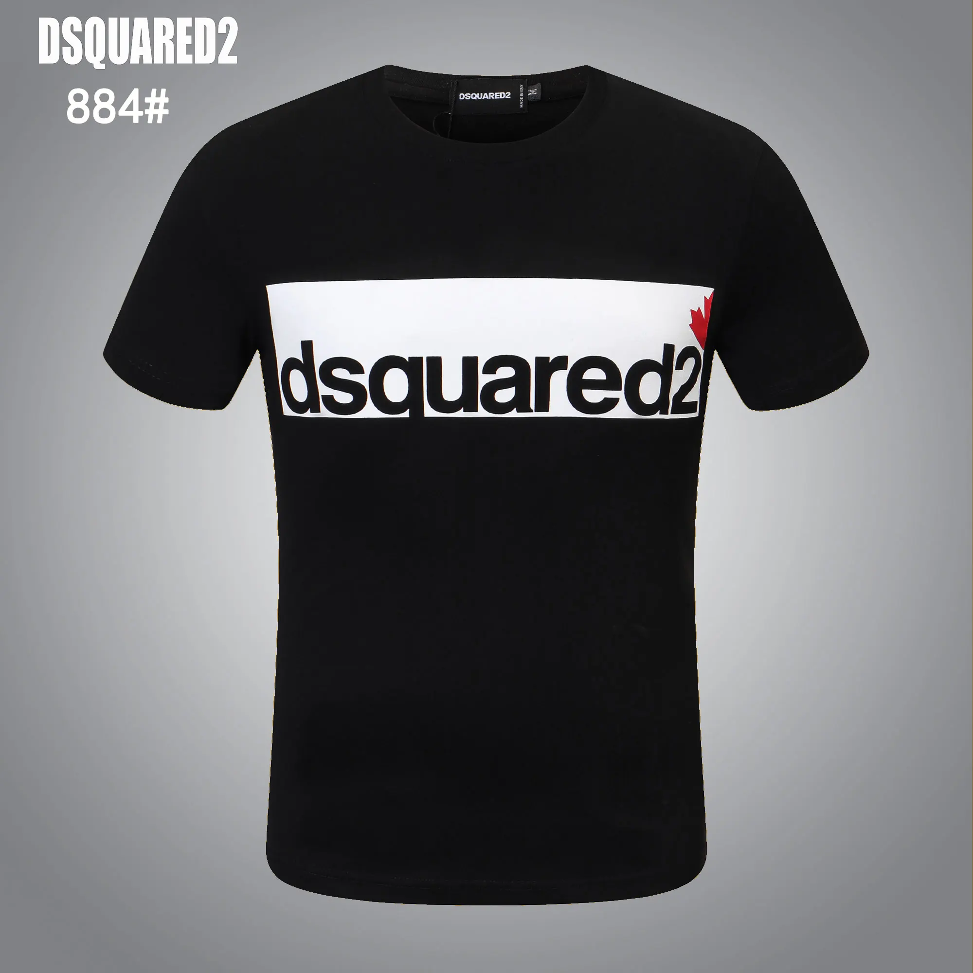 Brand Dsquared2 Men&amp#39s T-shirt Fashion Round Neck Top Pure Cotton Printed Multicol Black white M-3XL | Мужская одежда