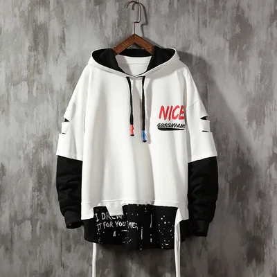 W19161 White LIFENWENNA, мужские толстовки с капюшоном, осенние мужские модные толстовки, мужские свитшоты, одноцветные толстовки с капюшоном, уличный стиль, хип-хоп топы - Цвет: W19161 White