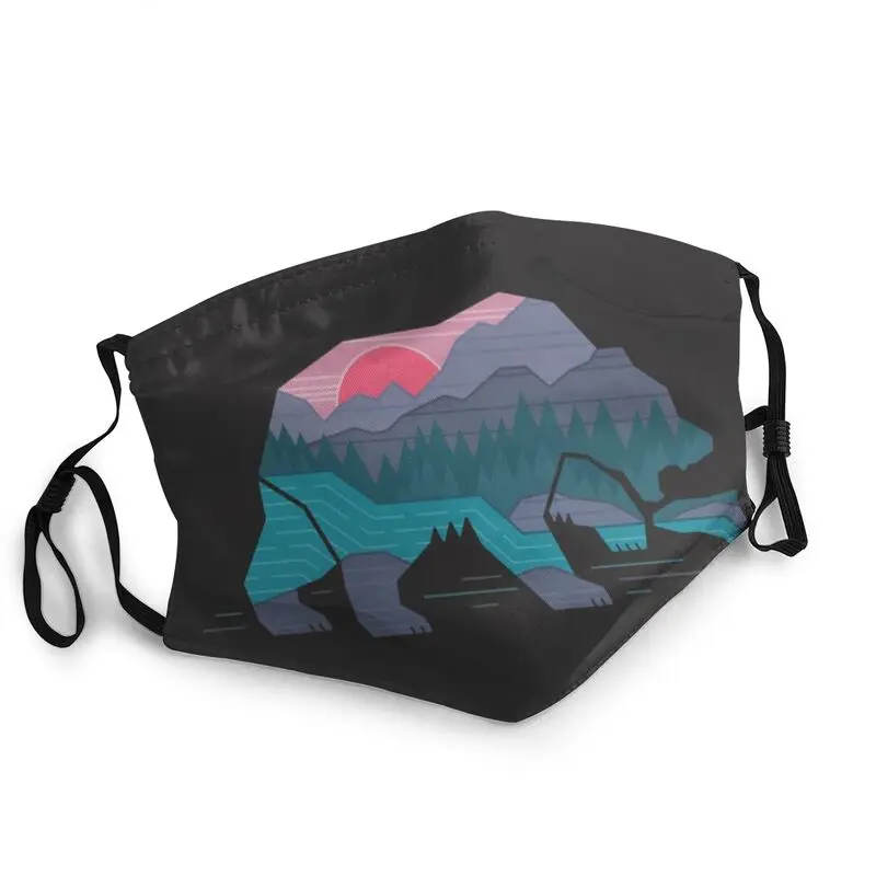 

Bear Country Mask Anti Haze Dustproof Non-Disposable Wildlife Adventure Face Mask Protection Unisex Respirator Mouth-Muffle