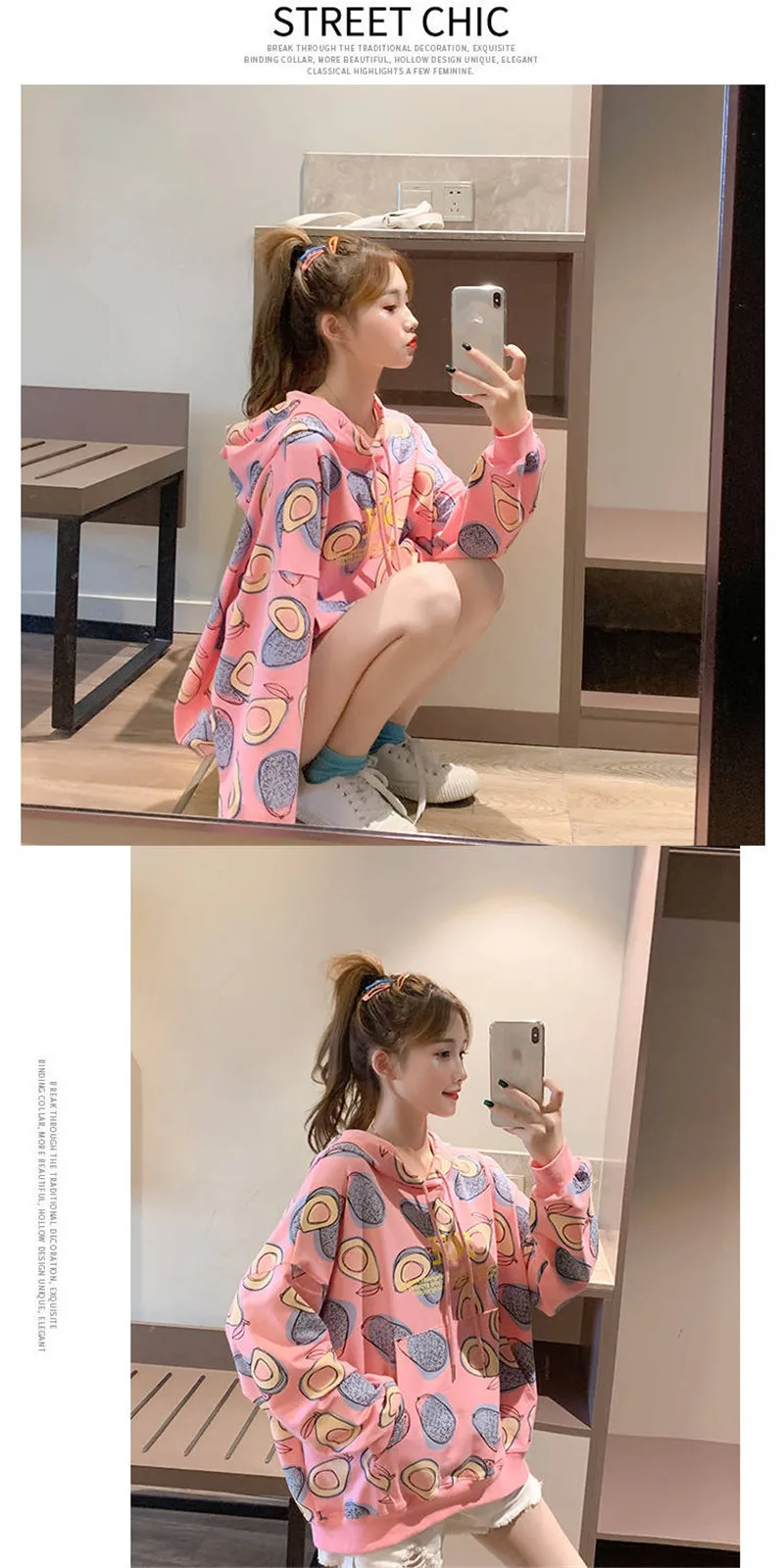 Ulzzang зимняя женская Толстовка Harajuku печать толстовка с капюшоном осень bf с длинным рукавом свободный свитер Толстовка забавная Женская