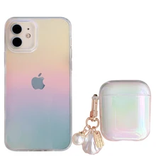 For airpods Pro 1 2 Earphone case Nebula laser shockproof case For iphone 11 12 12Pro Max X XR 7 8Plus SE2020 Protective cover