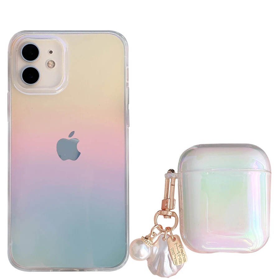 Чехол для наушников airpods Pro 1 2 противоударный чехол Nebula laser iphone 11 12 12Pro Max X XR 7 8Plus SE2020