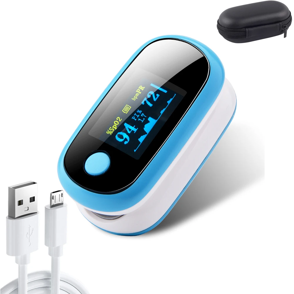 Пульсоксиметр Пальчиковый портативный прибор для измерения пульса и уровня
