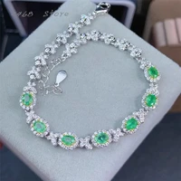 new natural emerald bracelet 925 silver inlaid natural emerald womens bracelet high end luxury atmosphere