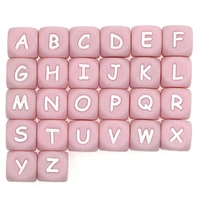 sunrony 100200pcs silicone letter beads 12mm pink english letters beads for bracelets jewelry diy pacifier chain accessories