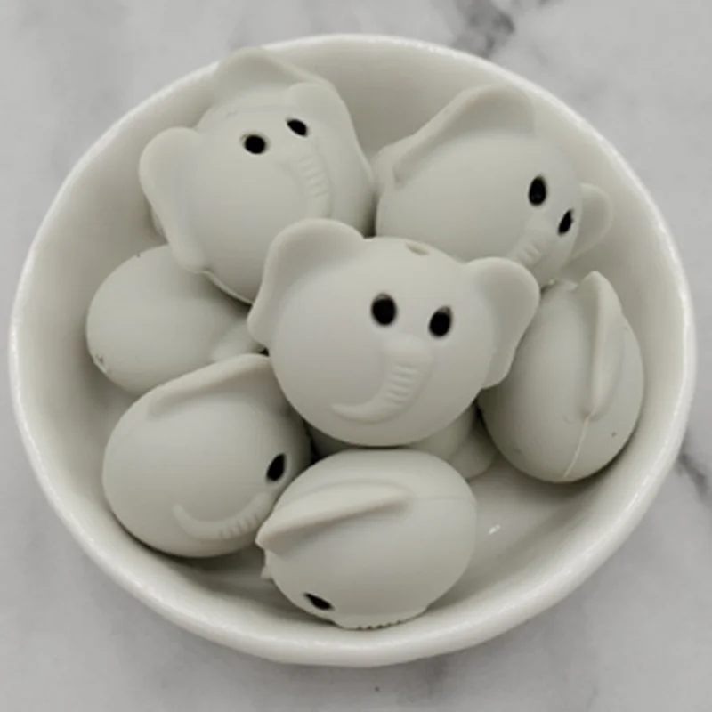 Cuentas de silicona para fabricaci&oacute;n de joyas, cuentas para mordedores de beb&eacute;s, chupete con pinza de soporte, cuentas de dentici&oacute;n de silicona de grado alimenticio, 5 uds.-3