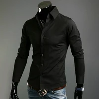 new luxury shirts mens casual formal button down slim fit long sleeve shirt top fit plus size french cufflinks long sleeve 2021