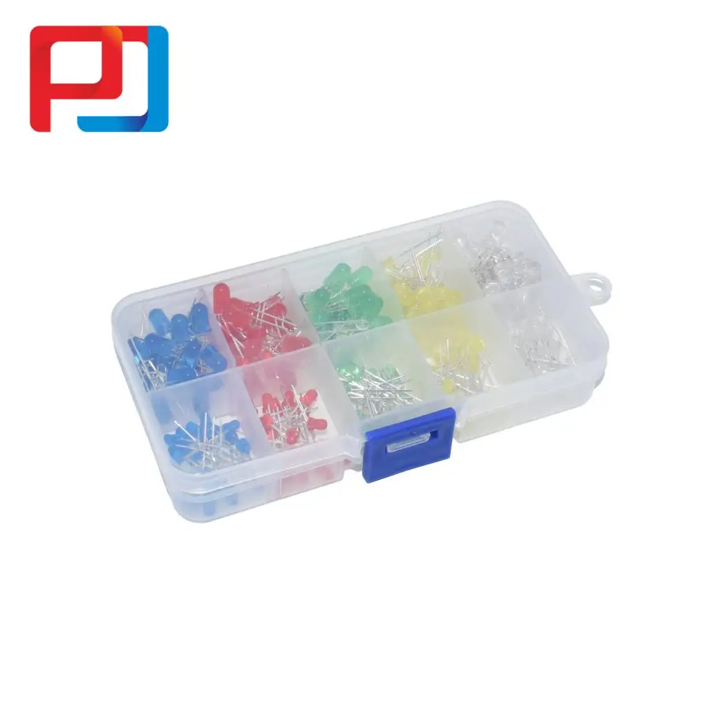 200 шт./компл. 3 мм 5 набор светодиодной подсветки с коробкой смешанный Цвет красный