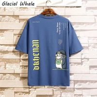 glacialwhale mans t shirt men 2021 oversized anime funny blue cotton punk hip hop streetwear harajuku tshirt male t shirt men