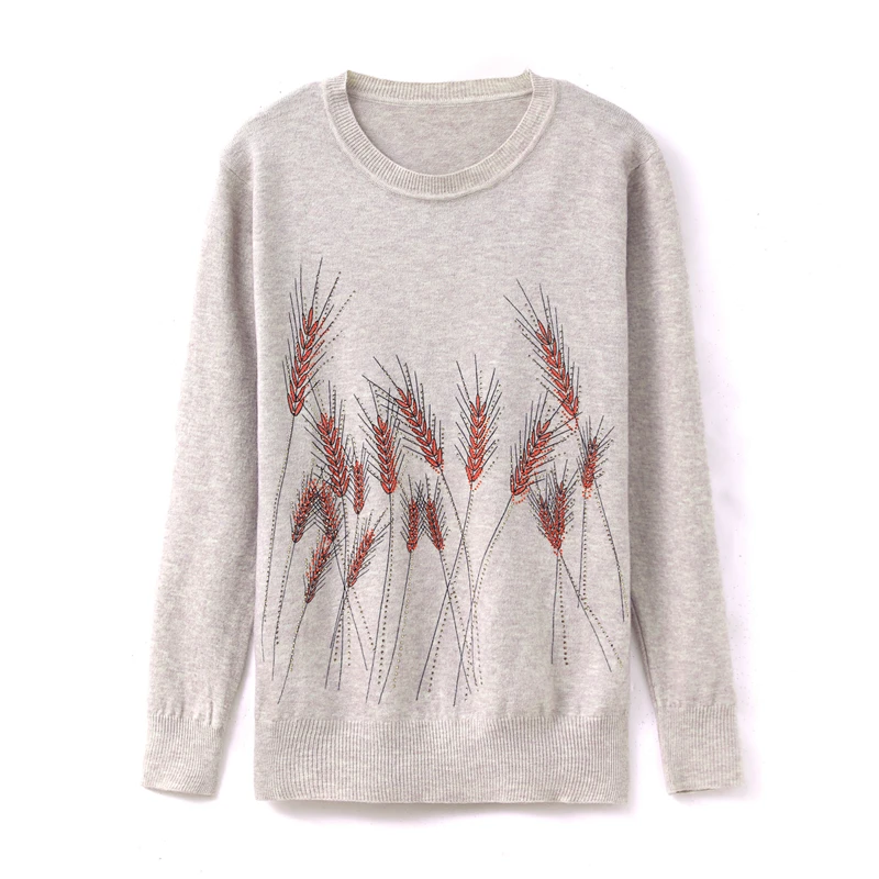 Женский шерстяной свитер с круглым вырезом и длинным рукавом | Женская одежда