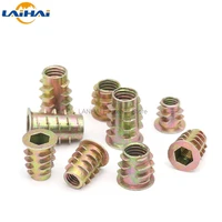 m4 m5 m6 m8 m10 metal hexagon hex socket head embedded insert nut e nut for wood furniture inside and outside thread zinc alloy