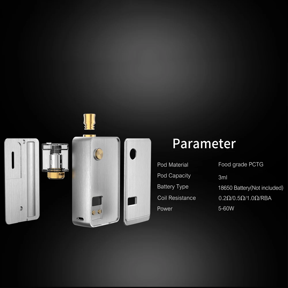 Новейший комплект ThinkVape ZETA AIO 60 Вт Pod питание от одного аккумулятора 18650 для бака 3