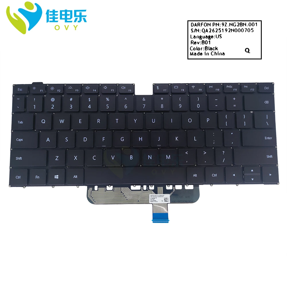 

New US English backlight keyboard for Huawei MagicBook 15 Boh-WAQ9HNR WAQ9HNRP WAQ9HNL BOH-WAP9HNR laptop keyboards 9Z.NG2BN.001