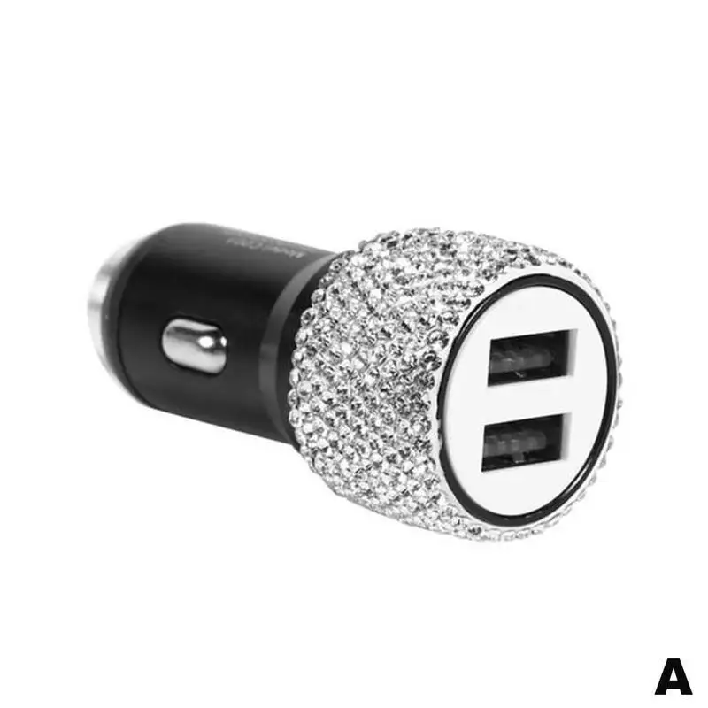 

Bling Dual USB Car Charger Port Fast Adapter Charging Car Charger Safety Hammer Design To Help Break Windows In Emergencies