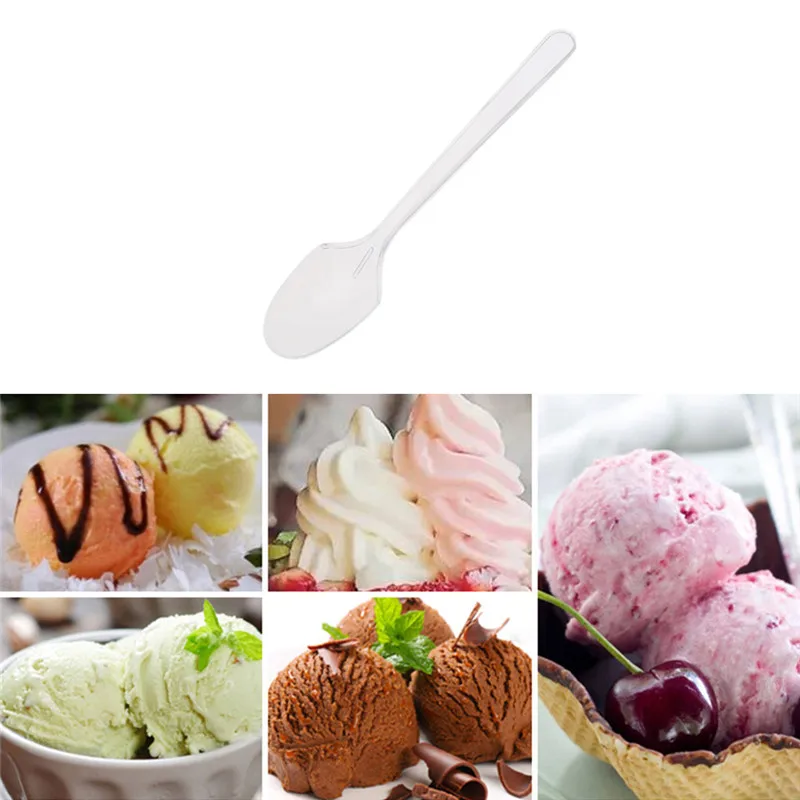100 шт. одноразовые пластиковые ложки для мороженого пудинга торта салата |