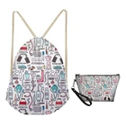 Набор женских сумок на шнурке MOZOEYU, модные складные школьные рюкзаки для медсестер, маленькая сумка для обуви