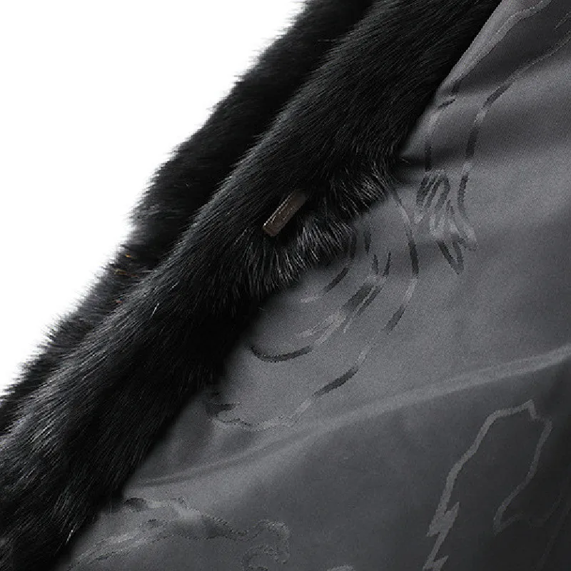 

Women's Real Fox Fur Collar Mink Fur Coats Jackets Patchwork Genuine Fur Thick Warm Overcoats High Quality Winter Clothes
