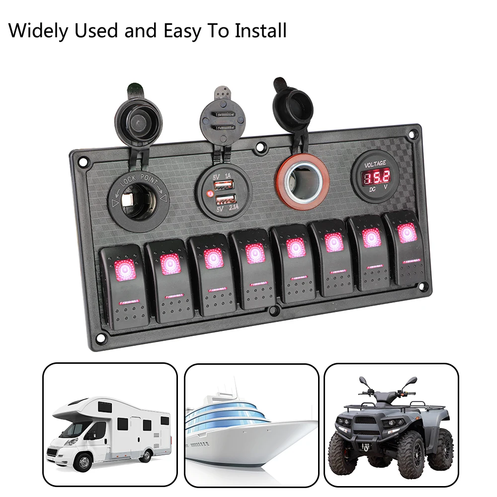 Панель переключателя 8 каналов для автомобиля морской автофургон 12 В/24 В цифровой