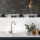 FunlifeЧерные, белые, серые настенные наклейки, украшение для кухни и ванной комнаты, самоклеящиеся настенные водонепроницаемые наклейки для плитки сделай сам