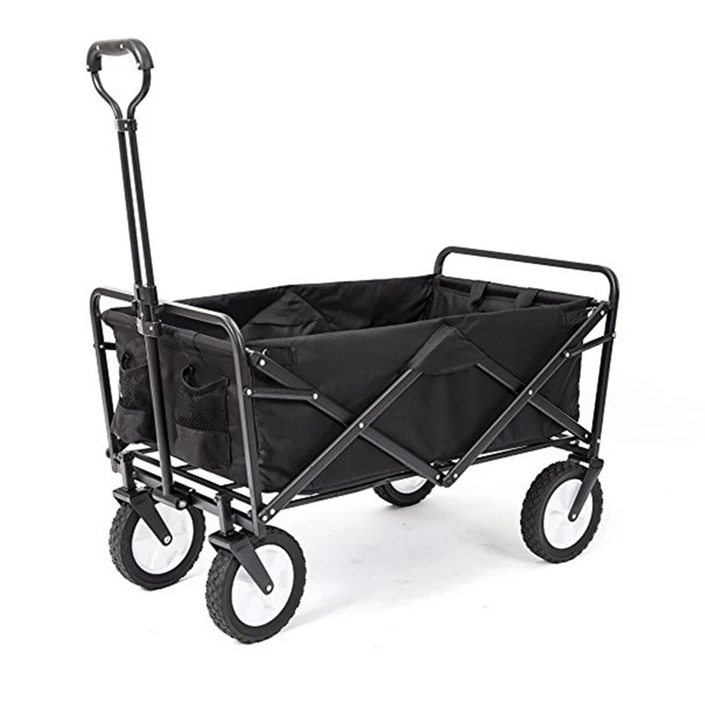 

B-LIFE Wagon with Canopy Folding Trolley for Kids Garden and Cargo Shopping Cart 4 Wheel Festival Trolley Portable Hand Truck