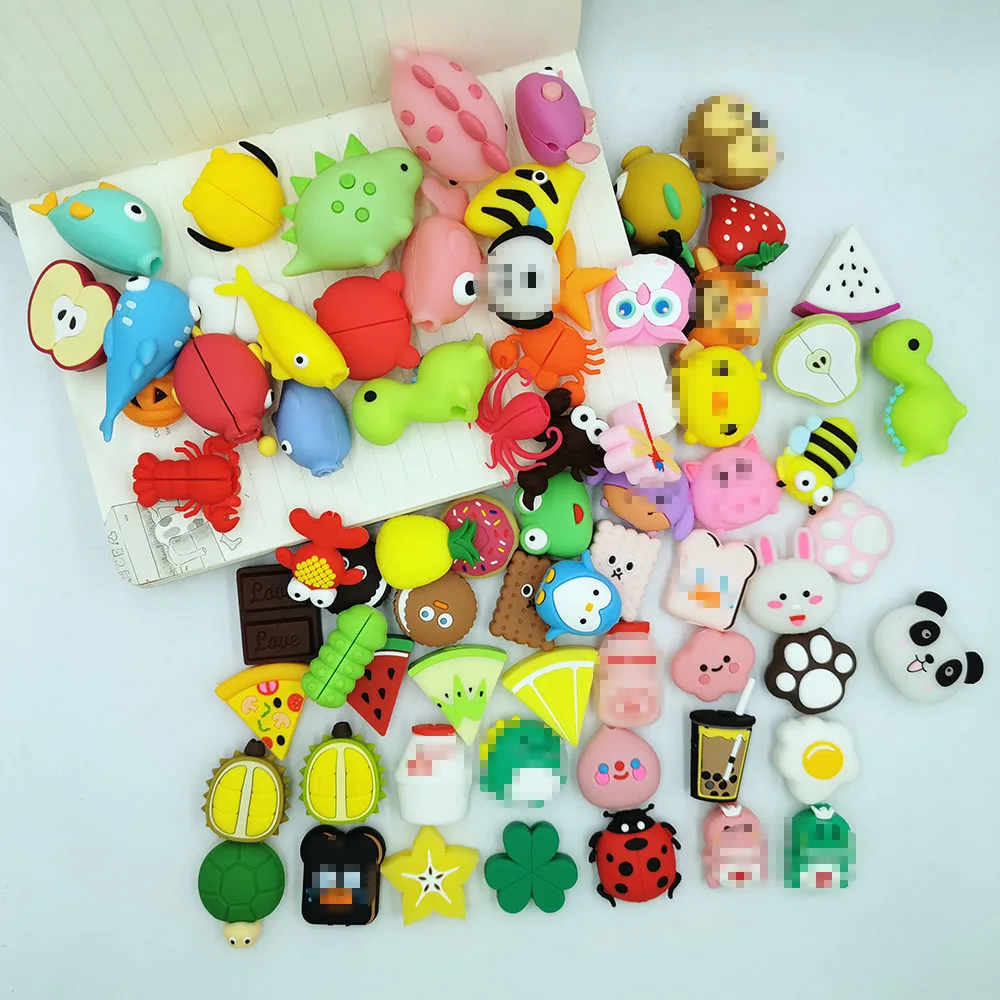 New Cute Cartoon Bite Animal Cable Protector for iPhone USB Data Chompers Charger Wire Winder Organizer Doll Model | Электроника