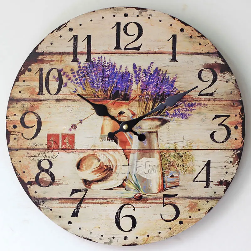Бесшумные круглые Настенные часы Лавандовые декоративные настенные для детей