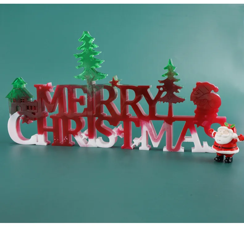 

Aibeads DIY Crystal drip mould is decorated with a Merry Christmas