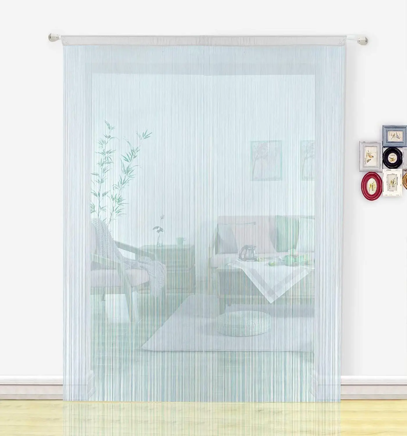 Декоративная сплошная занавеска s в полоску Белая пустая серая Классическая