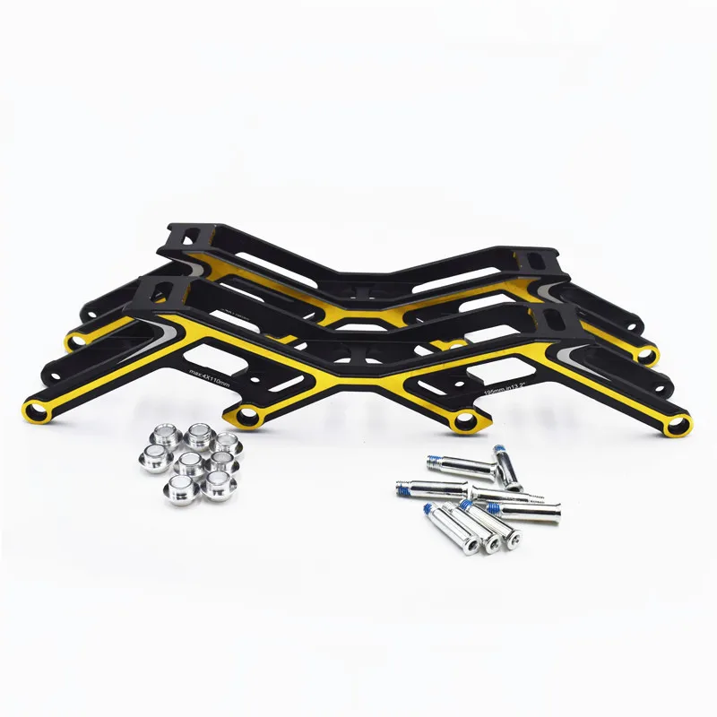 black golden Новые 4 колеса трек Дорожный марафон катания на коньках рама 4X110 мм 4X100 4X90 встроенные скоростные коньки база гоночный шасси M7 сплав 190 г Сверхлегкий - Цвет: black golden