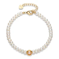 lnngy 14k gold filled bracelet genuine cultured freshwater pearl jewelry bracelet clasp fashion twisted bracelet bangle gifts