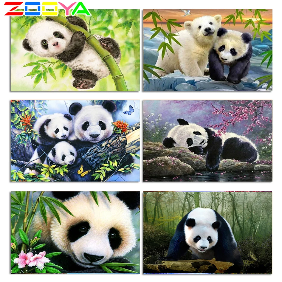 Алмазная вышивка сделай сам пейзаж животные панда стразы картина крестиком