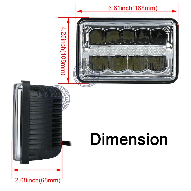 Квадратные бусины 4x6 &quot45 Ватт машинные Led Wrangler фары высокой/ближнего света H4