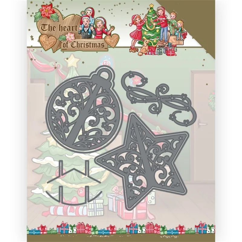 

Christmas Bells And Star Cutting Dies For Scrapbook Diary Decoration Stencil Embossing Template 2021 New Arrival No Stamps